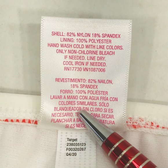 Xhilaration Women's Sz XS 00 Hipster String Bikini Swim Bottom Red White Striped - Picture 6 of 10